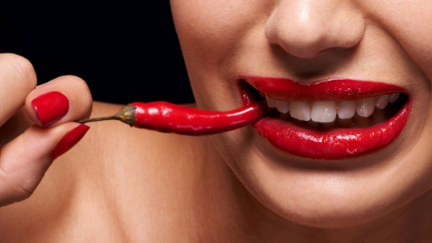 Woman eating Chili